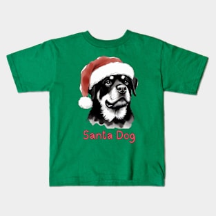 Santa Dog - Rottweiler Kids T-Shirt